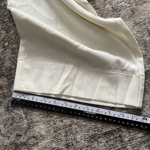 DREW Nylon Rayon Wide Leg Pant Womens Sz L Ivory Chic Pull On Beach Boho Minimal - Picture 9 of 10